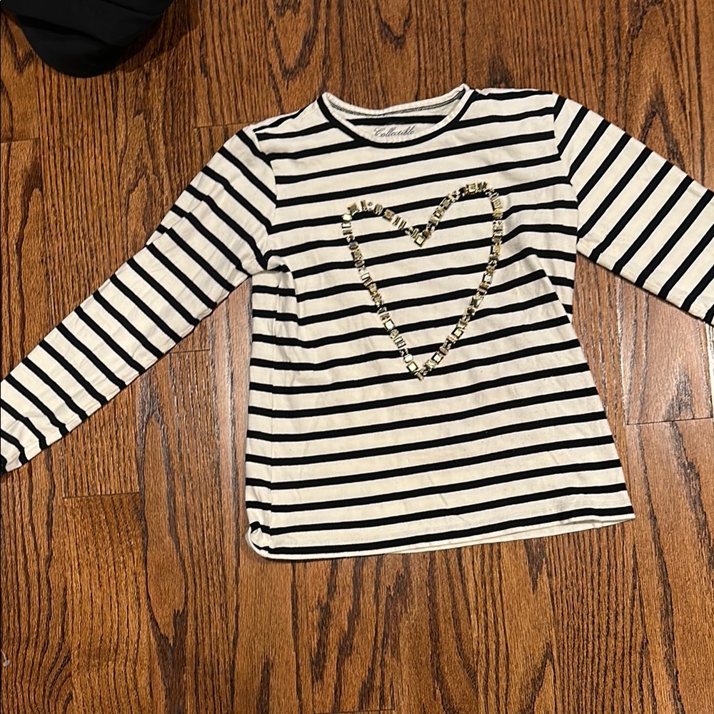 Striped Heart Kids Shirt🖤BOGO